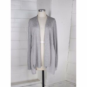 EILEEN FISHER Grey Italian Linen Silk Knit Cardigan